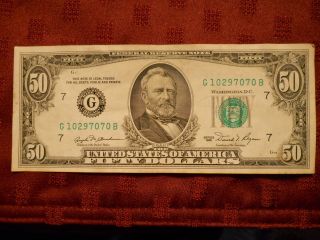 1981 $50 Federal Reserve Note Bank Of Chicago,  Illinois photo