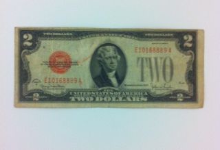 Consecutive Serial $2 Bill Series 1928 G E10168889a Rare Off Center Note Money photo