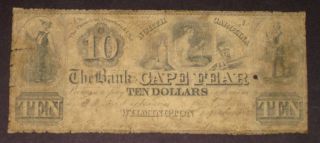 Wilmington,  Nc - Bank Of Cape Fear $10 Circa 1840 - 50s More Currency 4 Om photo