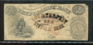 The Pocasset Bank,  Fall River,  Ri 1859 $2 Dollars,  Counterfeit Banknote Circ photo