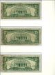 5 - 1963 $5 Dollar Bills Circulated1963 W/5 - Plastic Covers Small Size Notes photo 1