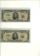 5 - 1963 $5 Dollar Bills Circulated1963 W/5 - Plastic Covers Small Size Notes photo 2