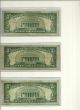 5 - 53 ' /63 ' Mixed $5 Dollar Bills Circulated W/5 - Plastic Covers Small Size Notes photo 1