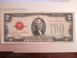 1928g Two Dollar $2 United States Note Red Seal Crisp photo