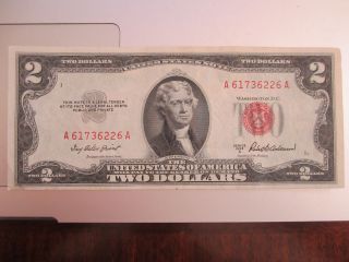 1953a Two Dollar $2 United States Note Red Seal Crisp Uncirculated photo