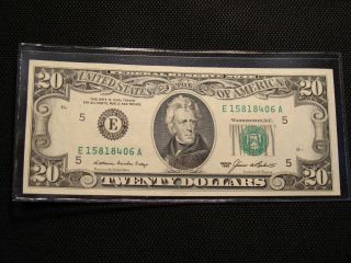 1985 $20 Dollar Bill District E5 Richmond Small Note 