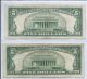 1934d 1953 $5.  00 Silver Certificates Small Size Notes photo 1