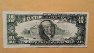 $10 Federal Reserve Note 2 Face Error photo