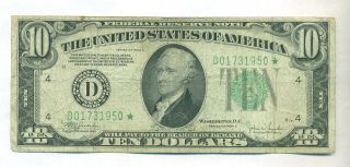 1934 C $10 Star Note Bill Cleveland Ohio Federal Reserve photo