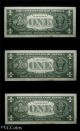 1957 One Dollar Silver Certificate Note Consecutive Serial $1 Bill Blue Seal 593 Small Size Notes photo 1
