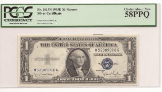 1935 D $1 Silver Certificate Pcgs Graded Choice About 58 Ppq {premium Paper photo
