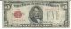 $5 United States Note Red Seal 1928c Mule Back Check Micro 898 467a Small Size Notes photo 2