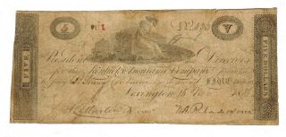 $5 1816 Kentucky Insurance Company More Currency Vq photo