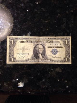 Rare Old 1935 - F U.  S.  Blue Seal $1 One Dollar Bill Silver Certificate Error? photo