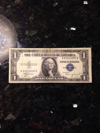 Rare Old 1935 - B U.  S.  Blue Seal $1 One Dollar Bill Silver Certificate Error? photo