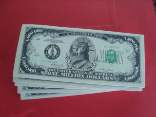 100 One Million Dollar Bills - 100 Bill Pack - Fake Play Novelty Money - Million photo