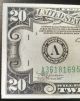 1934 $20 Dollar Bill With Very Rare Error - Almost Uncirculated Small Size Notes photo 1