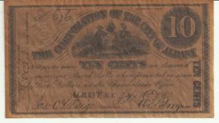 The Corporation Of The City Of Albany Ten Cents Scrip 1862 (near Fine) photo