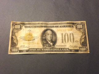 1928 $100 Gold Certificate Rare Collector Note - Fr.  2405 photo
