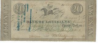 Obsolete Currency Louisiana Orleans Bank $20 1853 G16 Vf 5639 photo