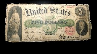 Very Rare 1863 Series $5 Legal Tender Note 46522 photo