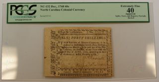 Dec.  1768 40s North Carolina Colonial Currency Note Pcgs Ef - 40 Apparent Nc - 132 photo