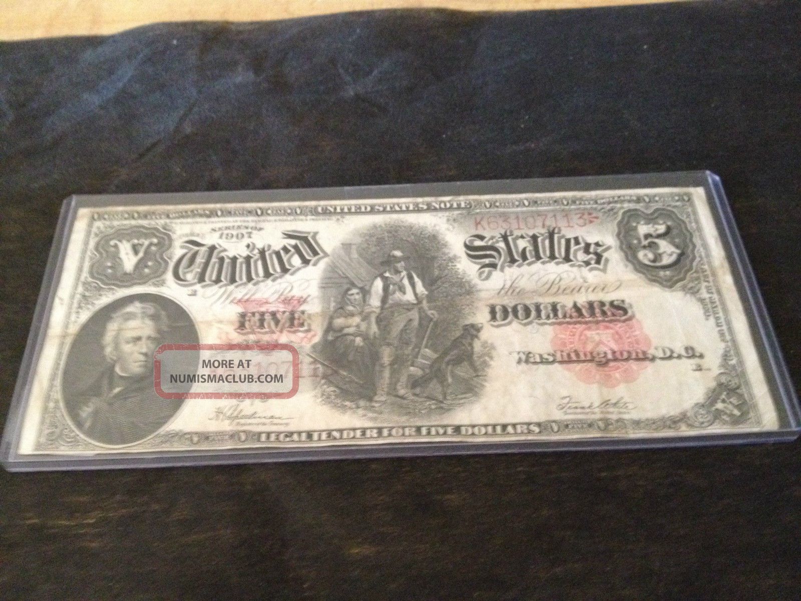 1907 Five Dollar Bill Wood Chopper