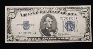 1934 A $5 Five Dollar Silver Certificate Uncirculated photo