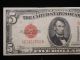1928 D $5 Five Dollar United States Note Xf+ Small Size Notes photo 2