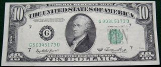 1950a Ten Dollar Federal Reserve Note Grading Au Chicago 5173d Pm8 photo