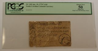 Apr.  10 1778 7s/6d Colonial Currency Note Pcgs About 50 Apparent Sc - 148 photo