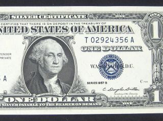 1957b $1 Silver Certificate Choice Uncirculated More Currency 4 Ar photo