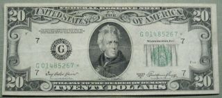 1950 A $20 Dollar Federal Reserve Star Note Grading Xf Chicago 5267 Pm2 photo