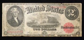 1919 $2 Two Dollar Legal Tender Note Rough photo