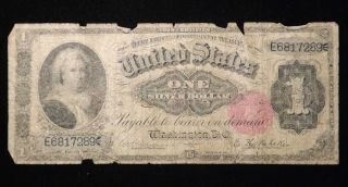 1891 $1 One Dollar Martha Washington Silver Certificate Rough photo