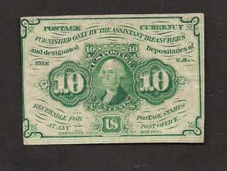 10 Cent Fractional Fr.  1242=first Issue=vf+ photo