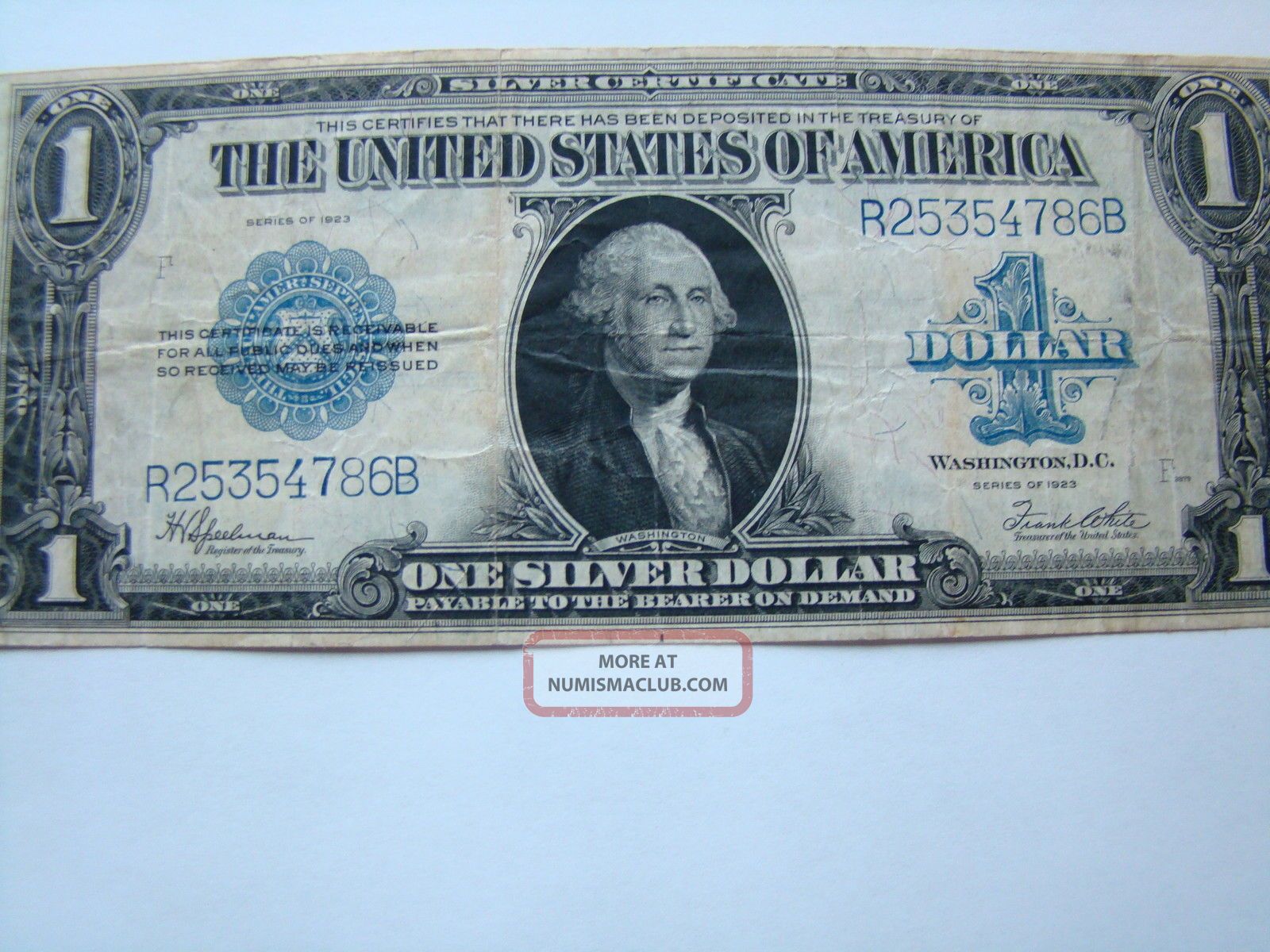Large Size $1 Silver Certificate Series 1923 Fine