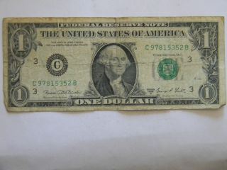 1969d One Dollar Federal Reserve C Series Note photo