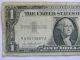 1957 One Dollar Silver Certificate Y Series Blue Seal Low Serial Note Small Size Notes photo 2