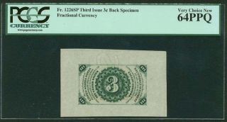 Specimen 3 Cents Fractional Currency Fr - 1226sp Certified Pcgs Very Choice - 64 photo