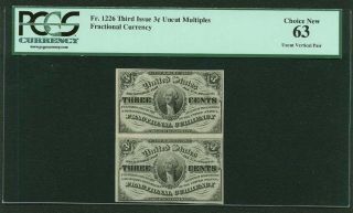 1864 - 69 3 Cents Fractional Currency Fr - 1226 Uncirculated Certified Pcgs - 63 photo