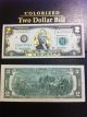 22 K Gold $2 Dollar Bill $2 Hologram Colorized Usa Note. .  Legal Currency Note Small Size Notes photo 1