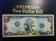 22 K Gold $2 Dollar Bill $2 Hologram Colorized Usa Note. .  Legal Currency Note Small Size Notes photo 4