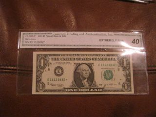 2003 $1 Fr 1928 - E Star Note S/n E11123832 Cga Extremely Fine 40 photo