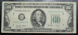 1950 One Hundred Dollar Federal Reserve Note Chicago Vf 0010a Pm3 photo