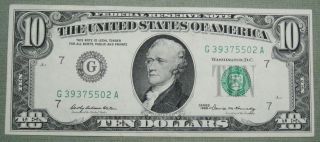 1969 Ten Dollar Federal Reserve Note Grading Xf Au Chicago 5502a photo