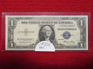 $1 1935 F Silver Certificate Unc Error Estate Find (k) More Bills 4 photo