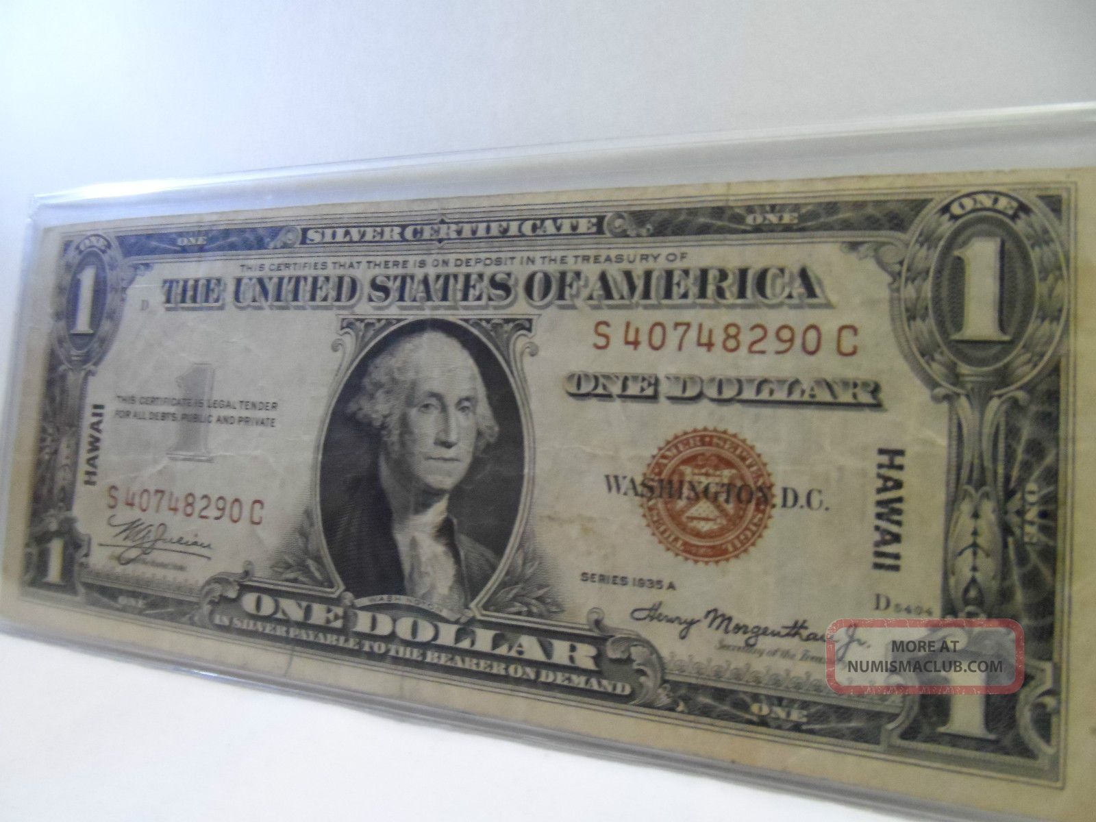 1935a $1 00 Wwii Hawaii Silver Certificate Vf Brown Seal Circulated