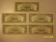 (1) 1953 & (4) 1963 Five Dollar Bills United States America Small Size Notes photo 1