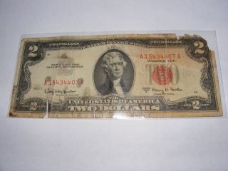 1963 - A $2 United States Note A 15434407 A Red Seal photo
